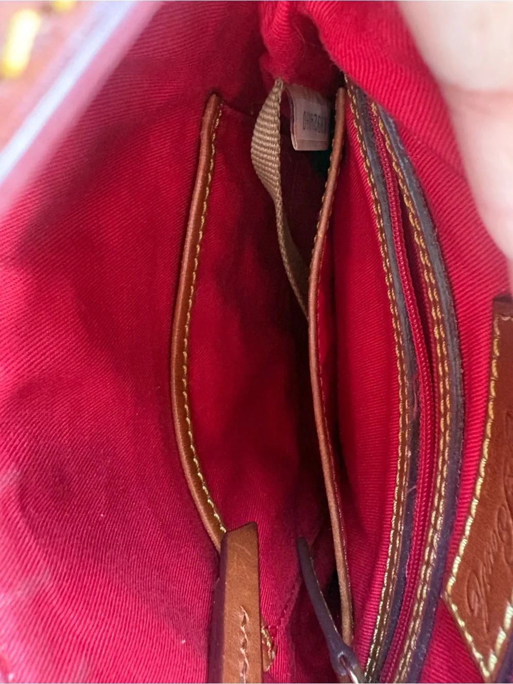 Dooney & Bourke navy with Brown Trim Monogram Crossbody